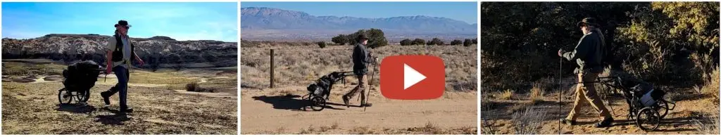 James E. Blackburn with Hiking Trailer